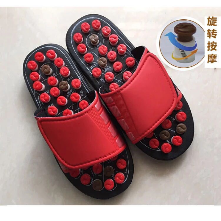 Non-Slip Massage Slippers Finger Pressure Plate Foot Bottom Acupuncture Point Foot Massage Shoes Indoor Home Slippers Men's and Women's Summer Massage Shoes