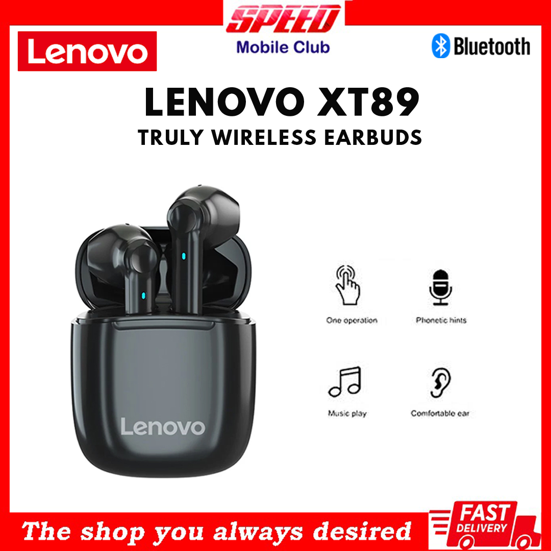 Lenovo XT89 Bluetooth True Wireless Earbuds | AI Control Gaming Earphone | Stereo Bass With Mic | Noise Reduction
