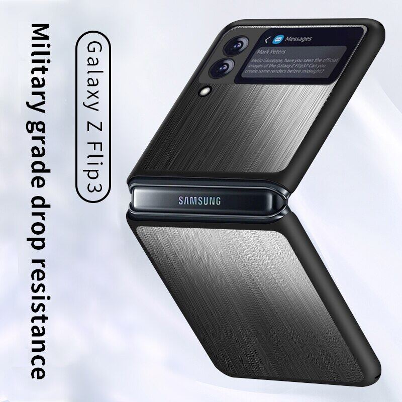 HOCE Phone Cases For Samsung Galaxy Z Flip 3 4 5G Case Hard Cover for Galaxy Z Flip3 Flip4 Shockproof Shell Metal Stainless Steel Cover