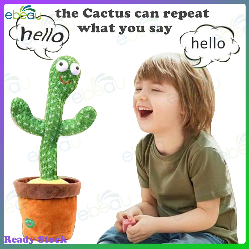 ebeau Dancing Cactus Toy with 120 English Songs Repeat Talking Early Learning Toy Gift for Kids