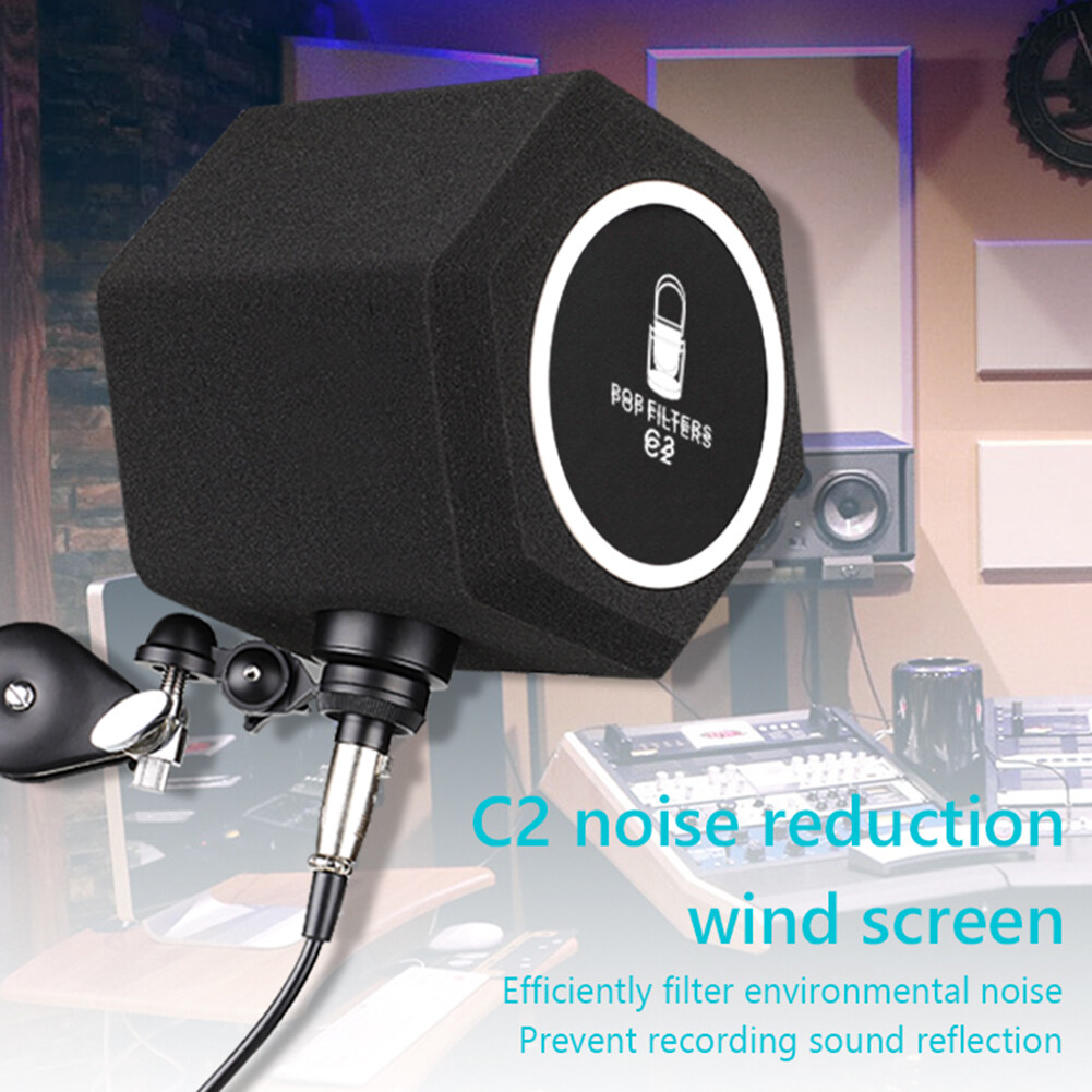 C2 Studio Mic Screen Recording Live Microphone Noise Reduction Wind Screen