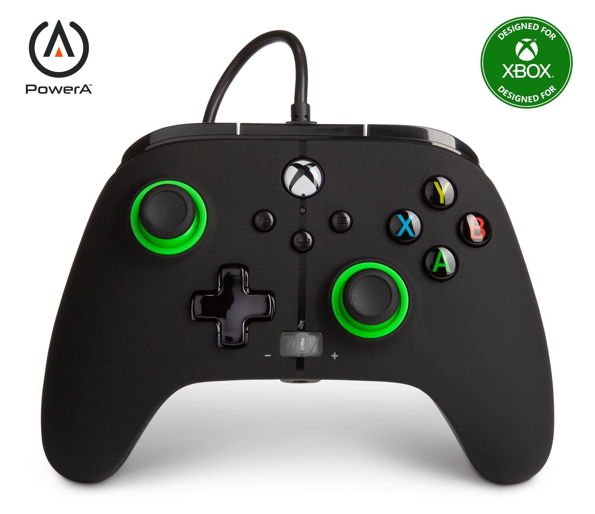 PowerA Enhanced Wired Controller for Xbox Series X|S, Xbox One, Windows 10/11 - Green Hint (Officially Licensed)