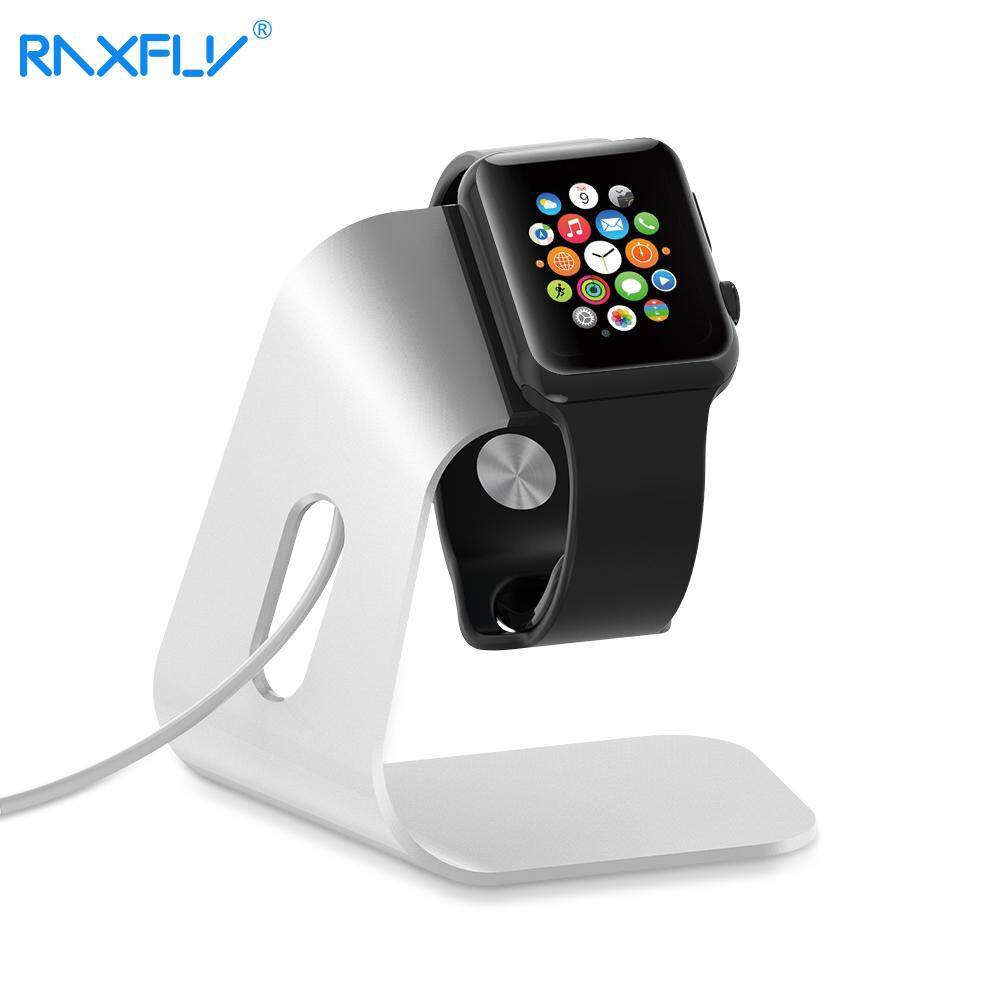 RAXFLY Aluminum Alloy iWatch Wireless Charging Stand For Apple iPhone iWatch Smartwatch Luxury Metal Minimalist Desktop Charger Bracket Charging Holder Stand Base Dock