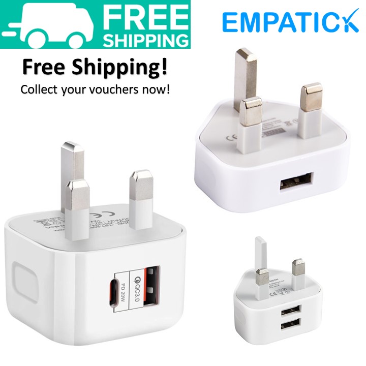 Wall Charger Adapter Dual USB Quick Charge 3.0 PD 20W
