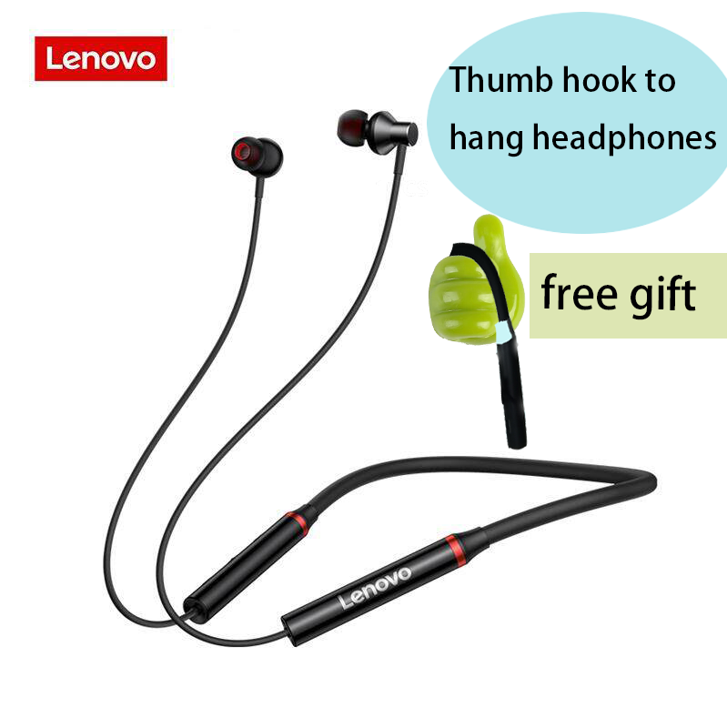 (Buy One Get One Free Gift）100% Original Lenovo HE05X Bluetooth 5.0 Earphones Waterproof Wireless HIFI Sound Magnetic Neckband Headset Sports Headphones