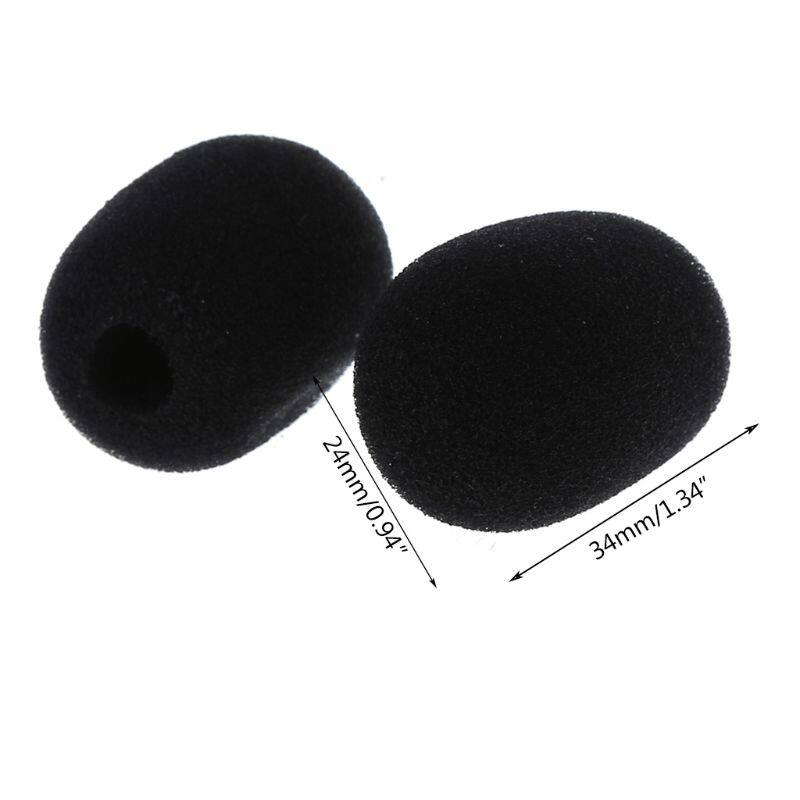 5PCS Black Microphone Headset Foam Sponge Windscreen Mic Cover