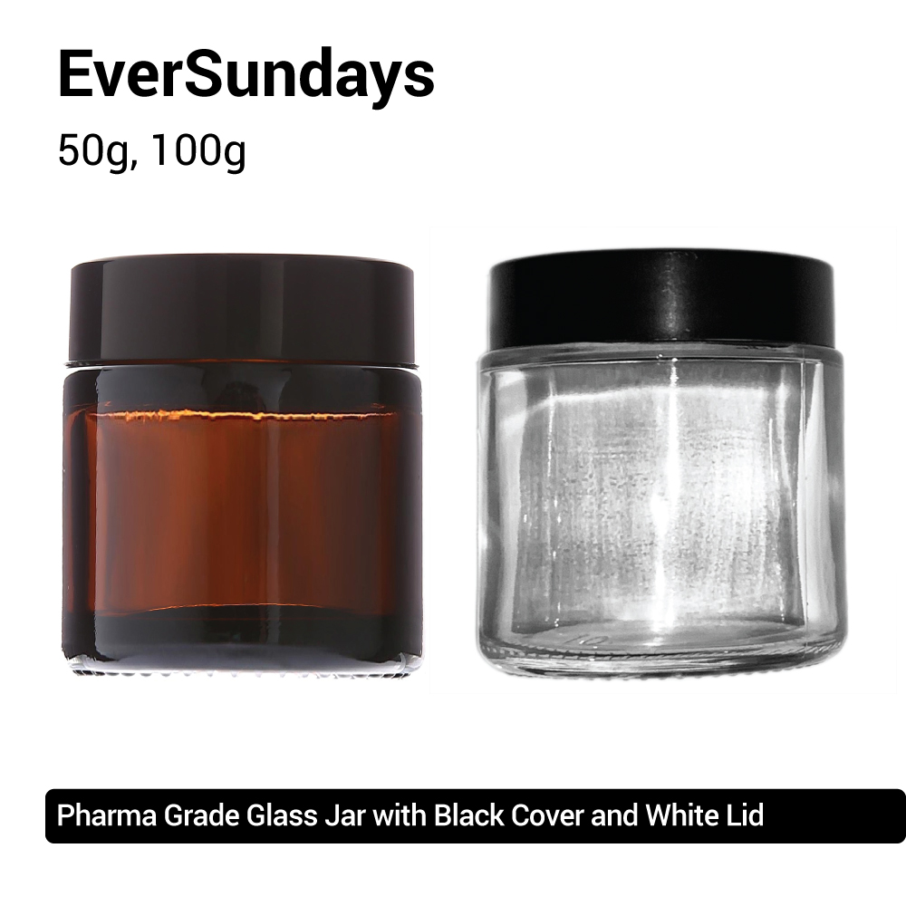(5pcs/10pcs) EverSundays AMBER/CLEAR Glass Jars - 50g/100g
