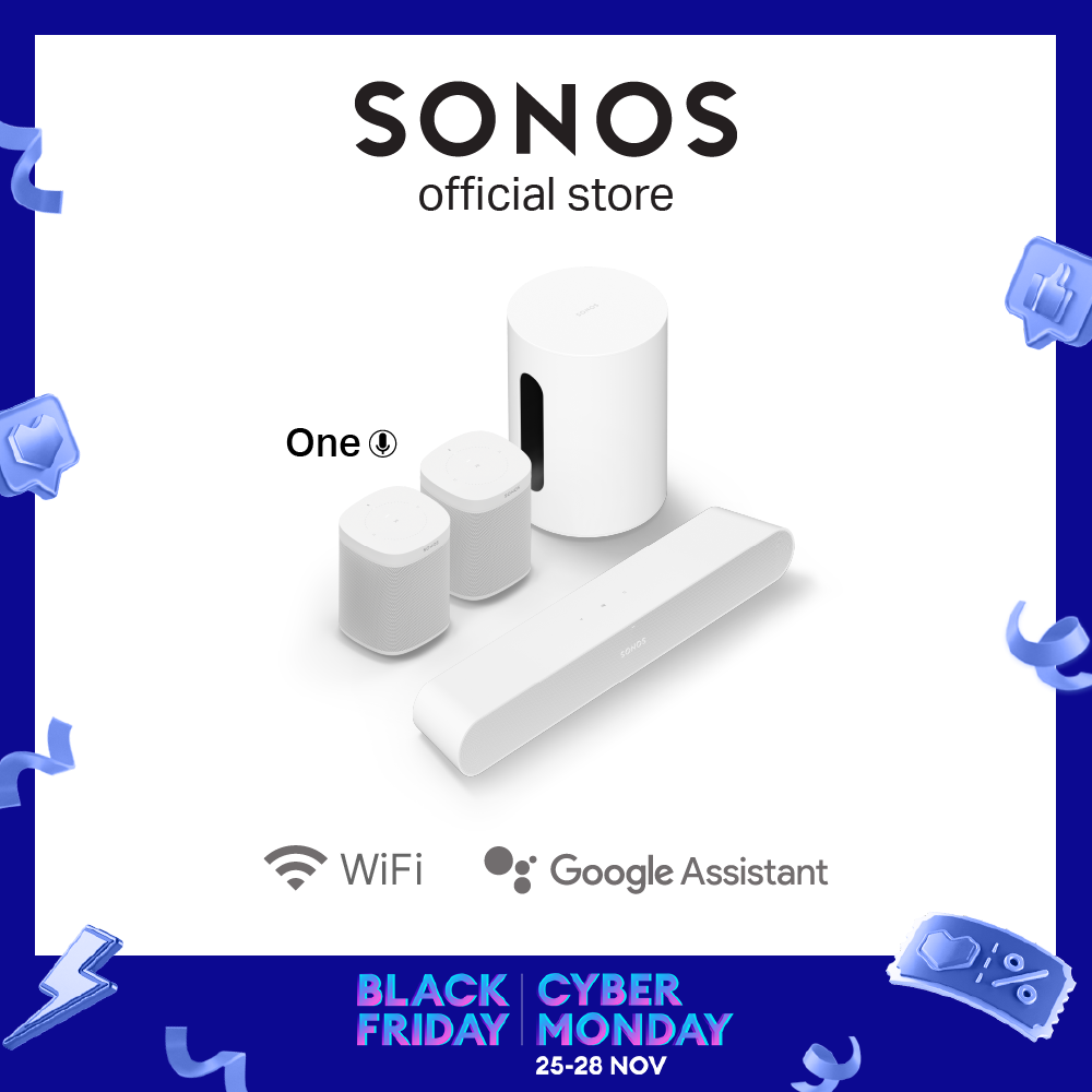 [New] Sonos 5.1 Ray Set Sub Mini And One - Wireless Home Theater System for TV [Deliver in Early Dec]