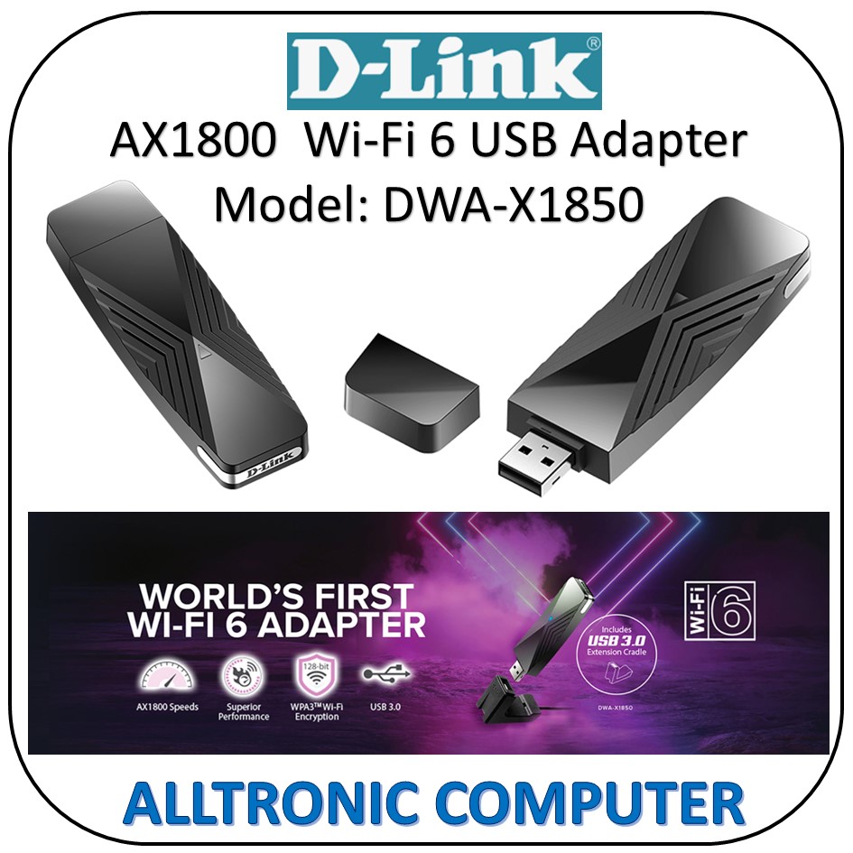 D-Link AX1800 Wi-Fi 6 USB Adapter  DWA-X1850 / Dlink DWAX1850 WIFI 6