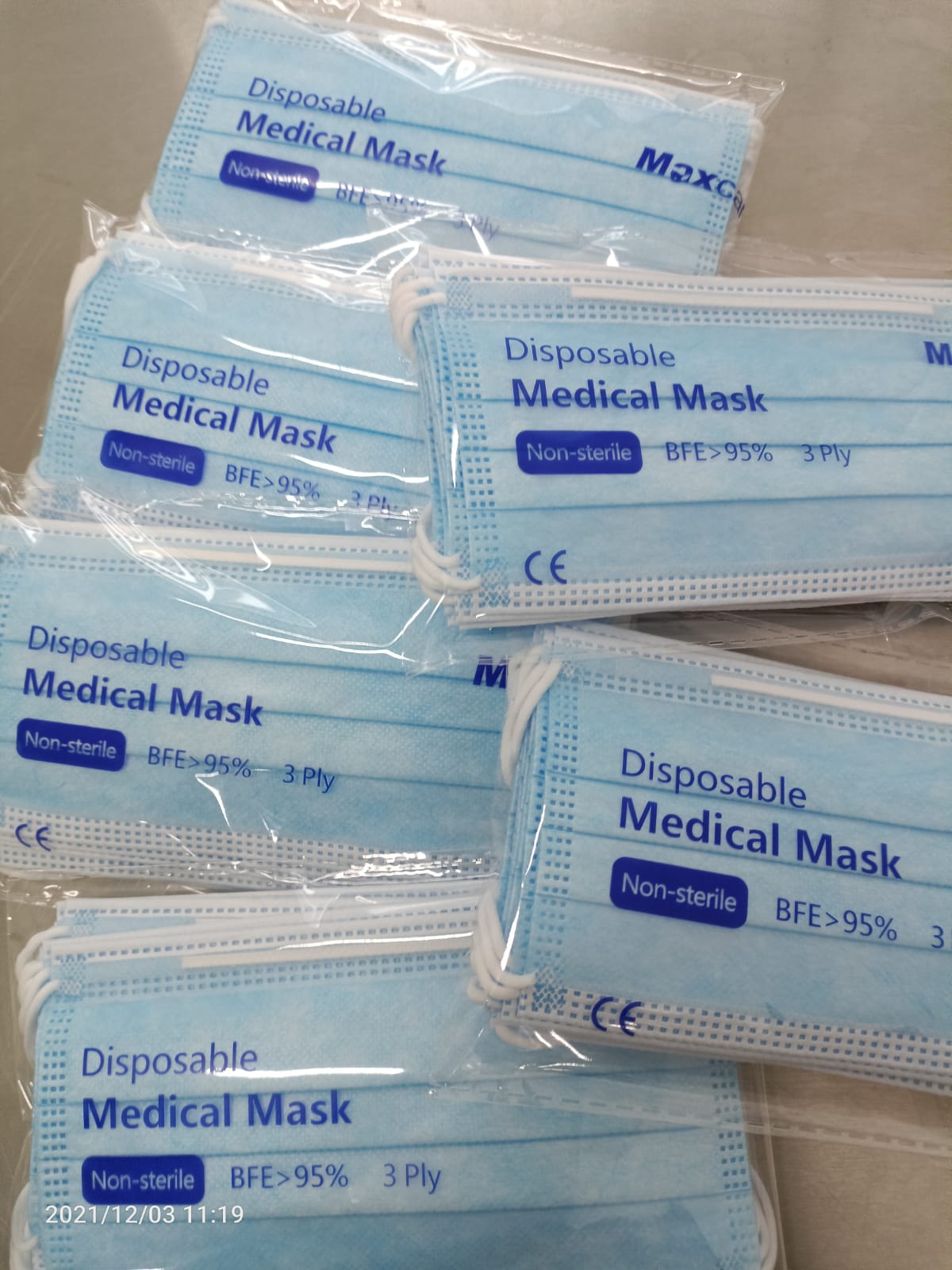 MAXCARE 3 Ply Medical Grade Blue Masks 100 Percent Made in Singapore