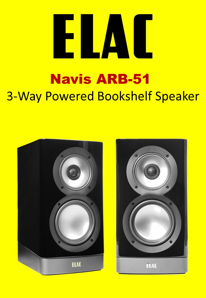 ELAC NAVIS ARB-51 3-Way Powered Stereo Bookshelf Speakers