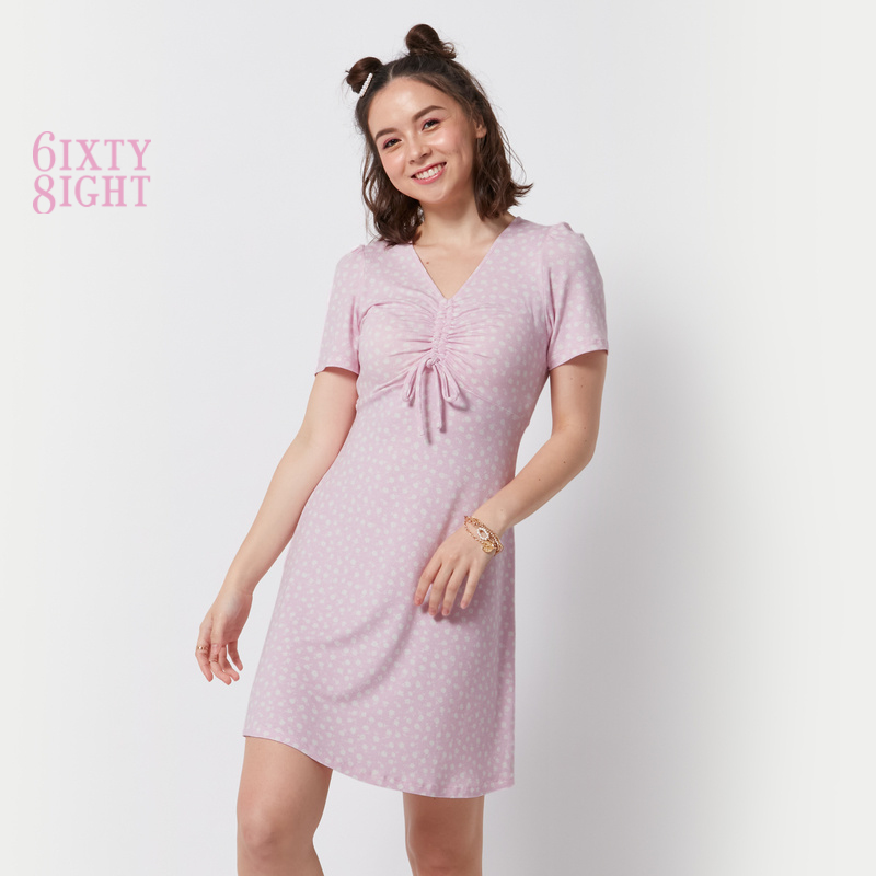 6IXTY8IGHT BRANDIE Floral Fit and Flare Dress Apparel  Korean Maiden Sweet Dress DS08877