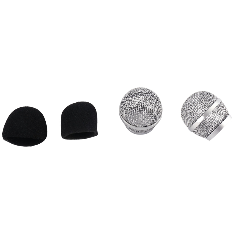 2Pcs Microphone Ball Head Mesh Grill Wireless Microphone Grille for Shure PG48 PG58 BLX288 PG288 PGX24 Microphone