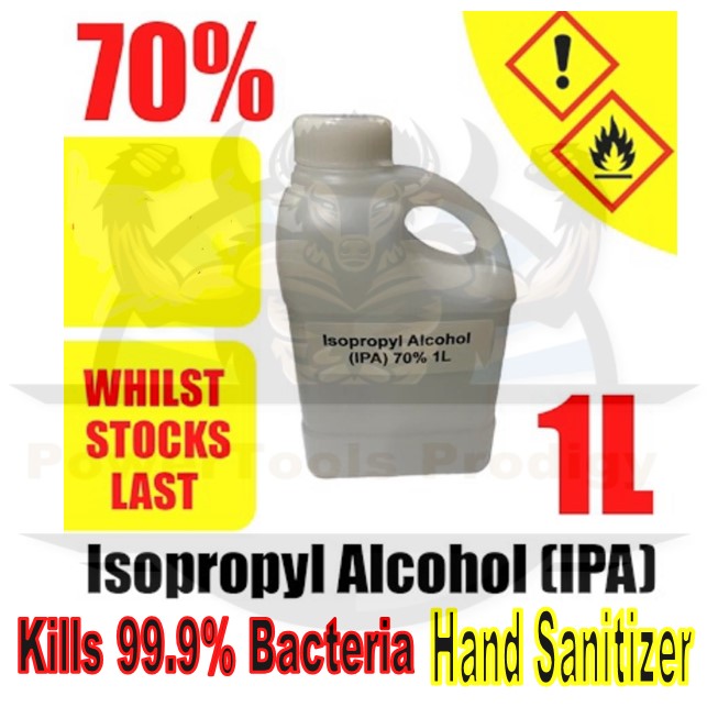 1L Isopropyl Alcohol (IPA) 70% / Hand Sanitizer / Disinfectant Solution / Medical Grade