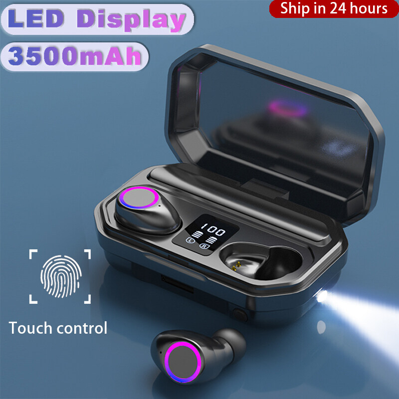 【Ready Stock】Vitog M12 TWS Wireless Bluetooth Earphone with Mic,Noise Reduction Touch Stereo Wireless Earbuds with 3500mAh Charging Case,Waterproof Auto Pairing HD Call Bluetooth Headset for iPhone Xi