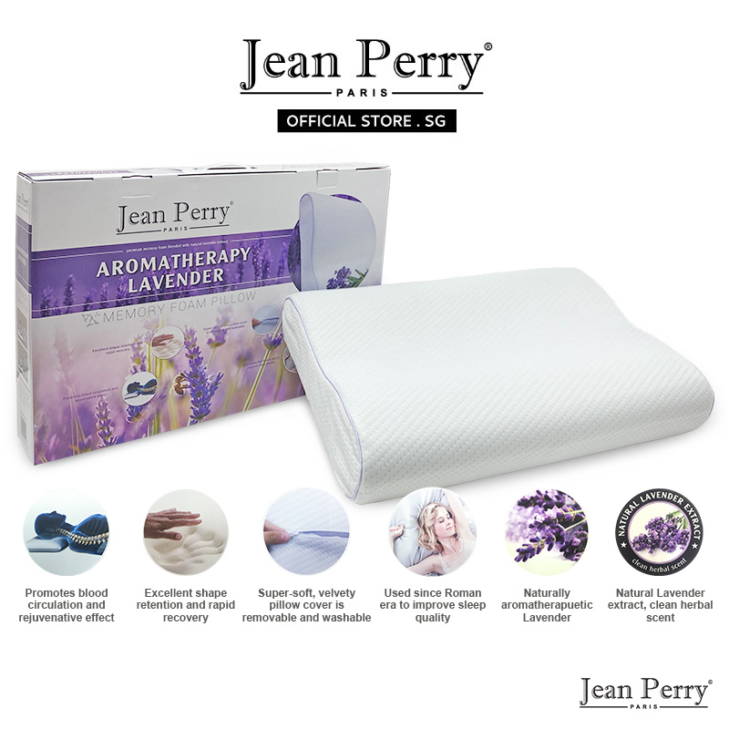 Jean Perry Lavender Contour Memory Pillow I Neck Support Pillow I Memory Pillow I Contour Pillow I Cervical Bed Pillow