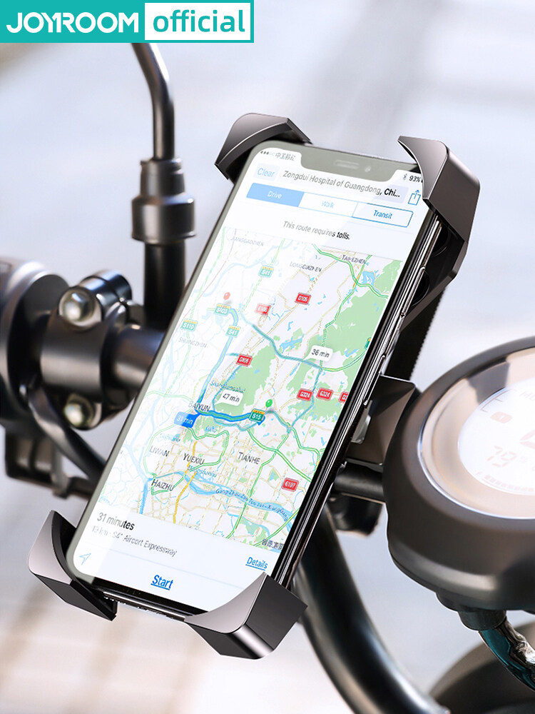 Joyroom Motorbike Phone Holder Bicycle Holder Handlebar Mount Riding Secure Lock  Full Protection Bicycle Mountain Bike Bracket 360°Rotation Anti-Shock For 4-6.8 inch