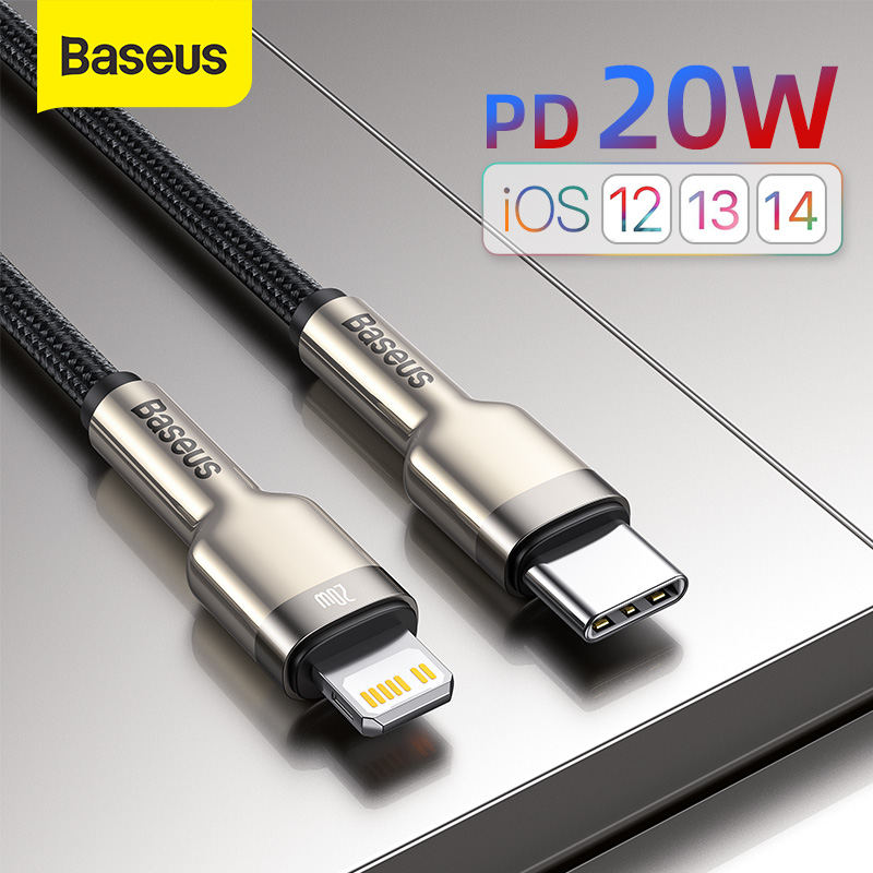 Baseus PD 20W USB C Cable for iPhone 14 13 Pro Max 12 Fast Charge Cable for iPhone 11 XR XS 8 USB Type C Data Cable