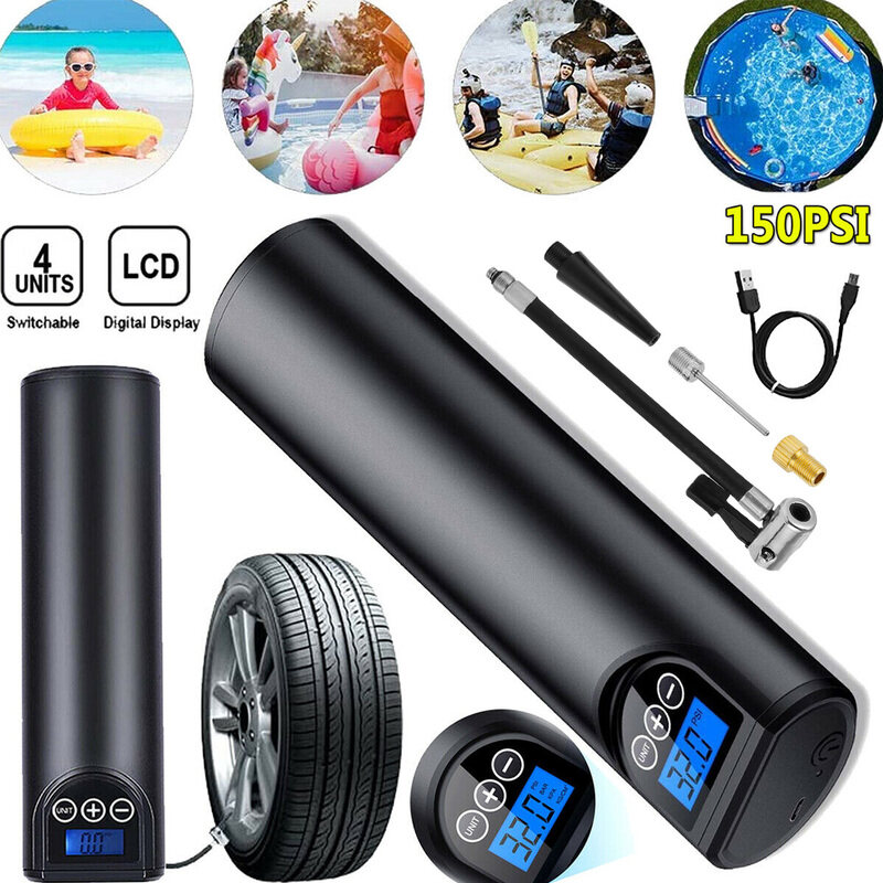 Willkey 12V 150PSI Air Compressor Electric Air pump with Tire Pressure LCD Display Wireless Portable Tire Inflator for Car Bicycles
