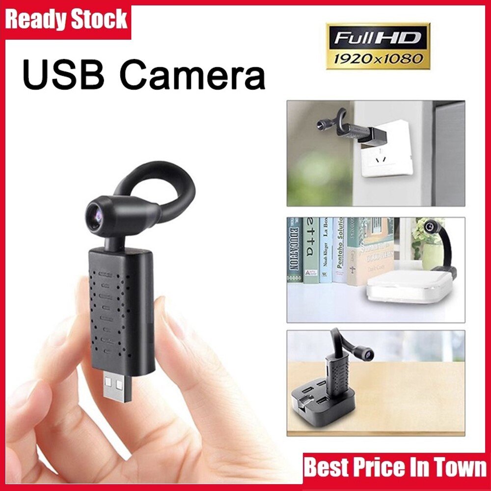♥【Readystock】 + FREE Shipping ♥ HD 1080P Mini Wifi USB Camera Motion Detection Wireless IP Cam Real-time Video Loop Recording Smart Home Secret Cam