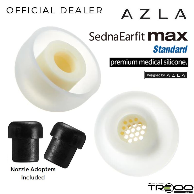 AZLA SednaEarfit MAX Standard Medical Silicone Eartips for Earphones & In-Ear Monitors