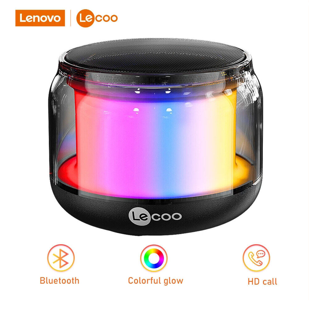 LECOO DS106Pro Mini Portable Speaker Multi-Function Bluetooth Speaker Compact Lightweight Cool Lighting Effect 360-Degree Stereo Surround Sound Heavy Bass For Laptops Tablets Desktops TVs Mobile Phone
