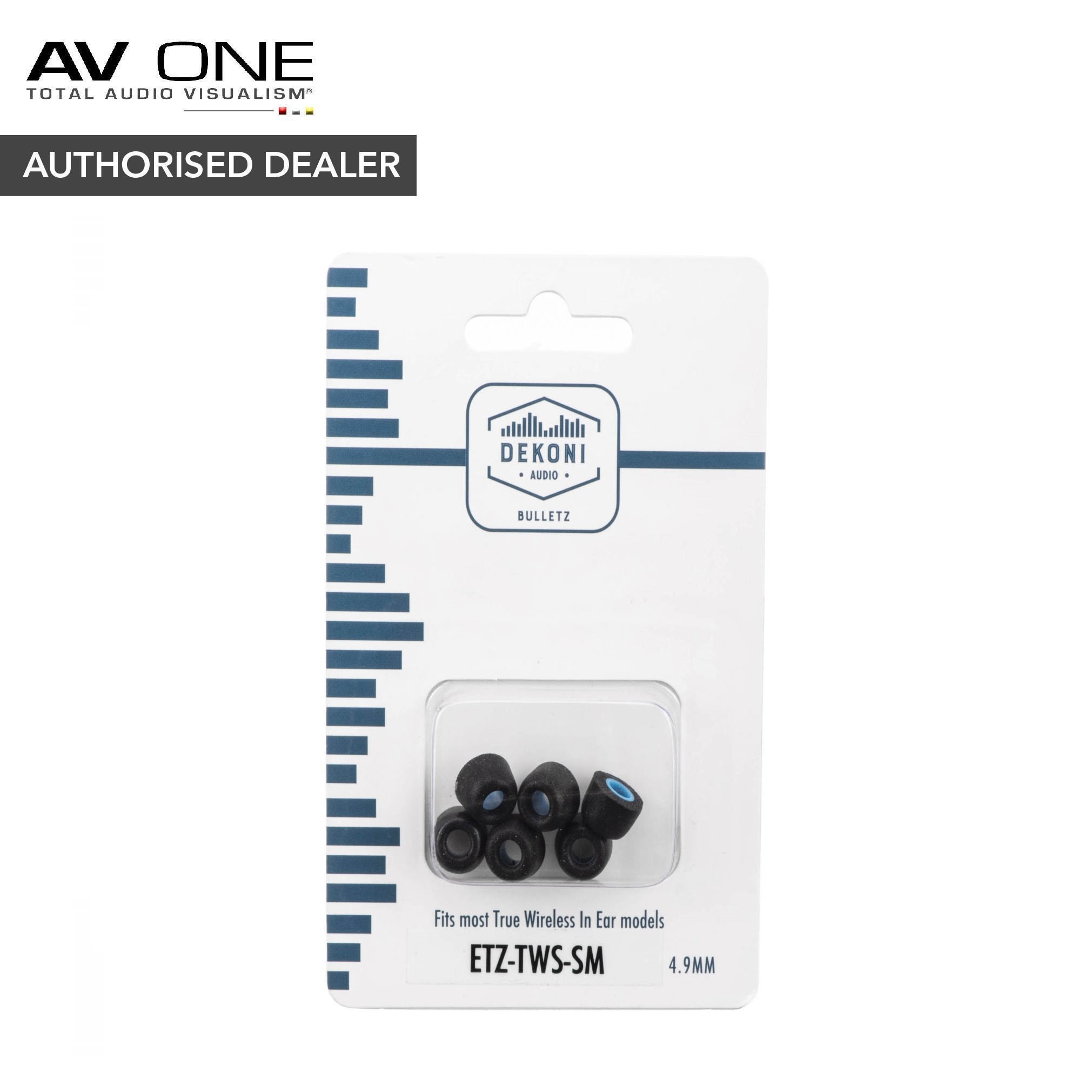 Dekoni Audio ETZ-TWS Bulletz Memory Foam Ear Tips - 4.9mm - AV One Authorized Dealer/Official Product
