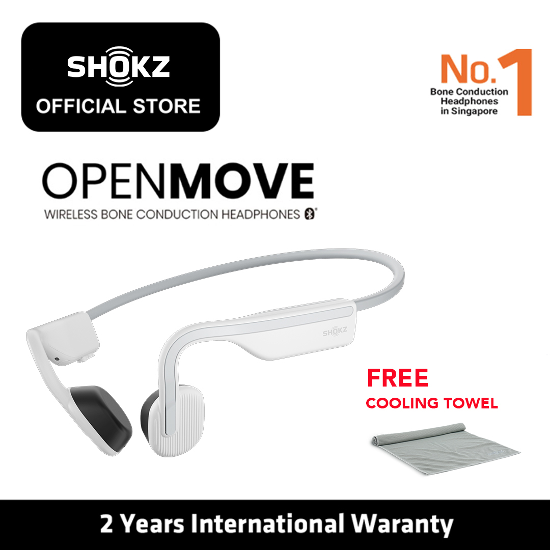 Shokz OpenMove Wireless Bone Conduction Heaphones - White